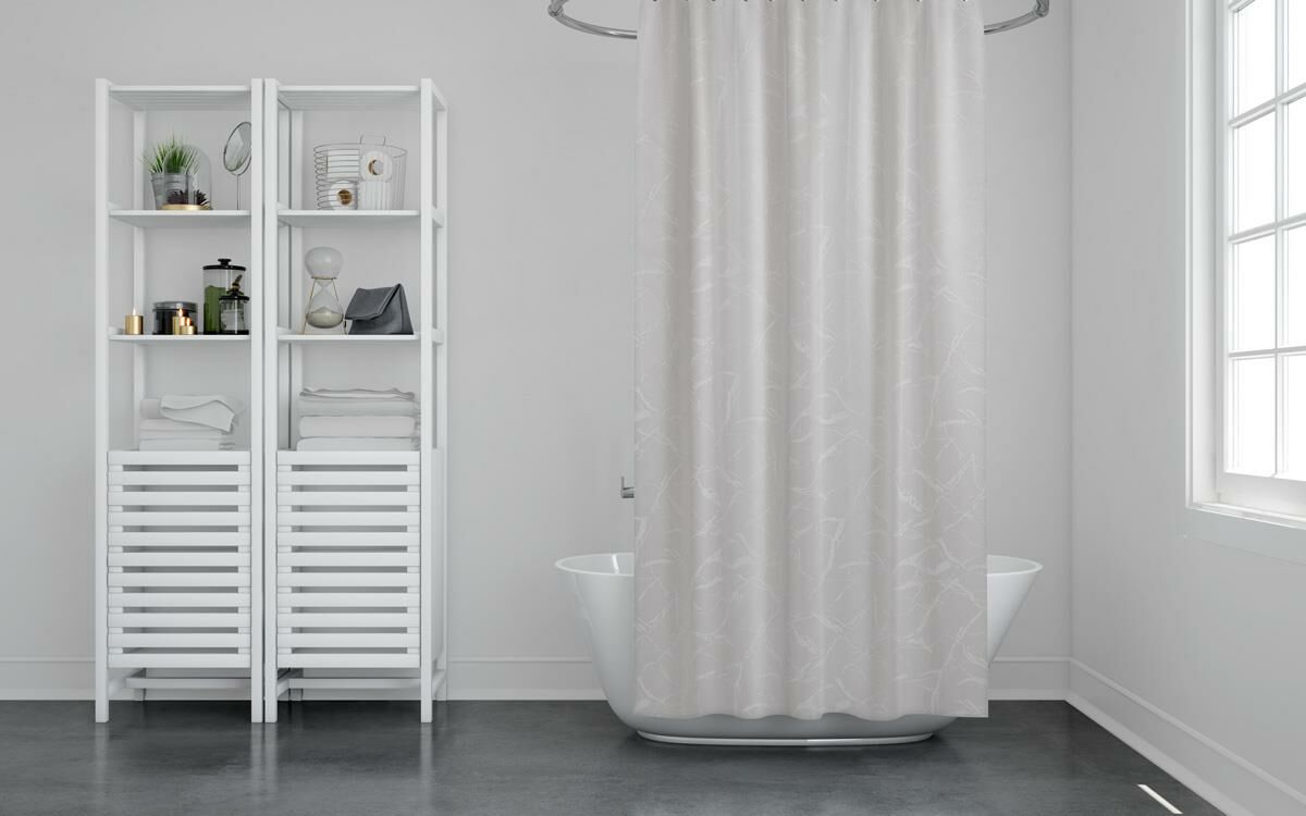 Banyo Perdesi 1x180x200 Tek Kanat Duş Perdesi Halka Hediyeli Duşakabin Perdesi 5026