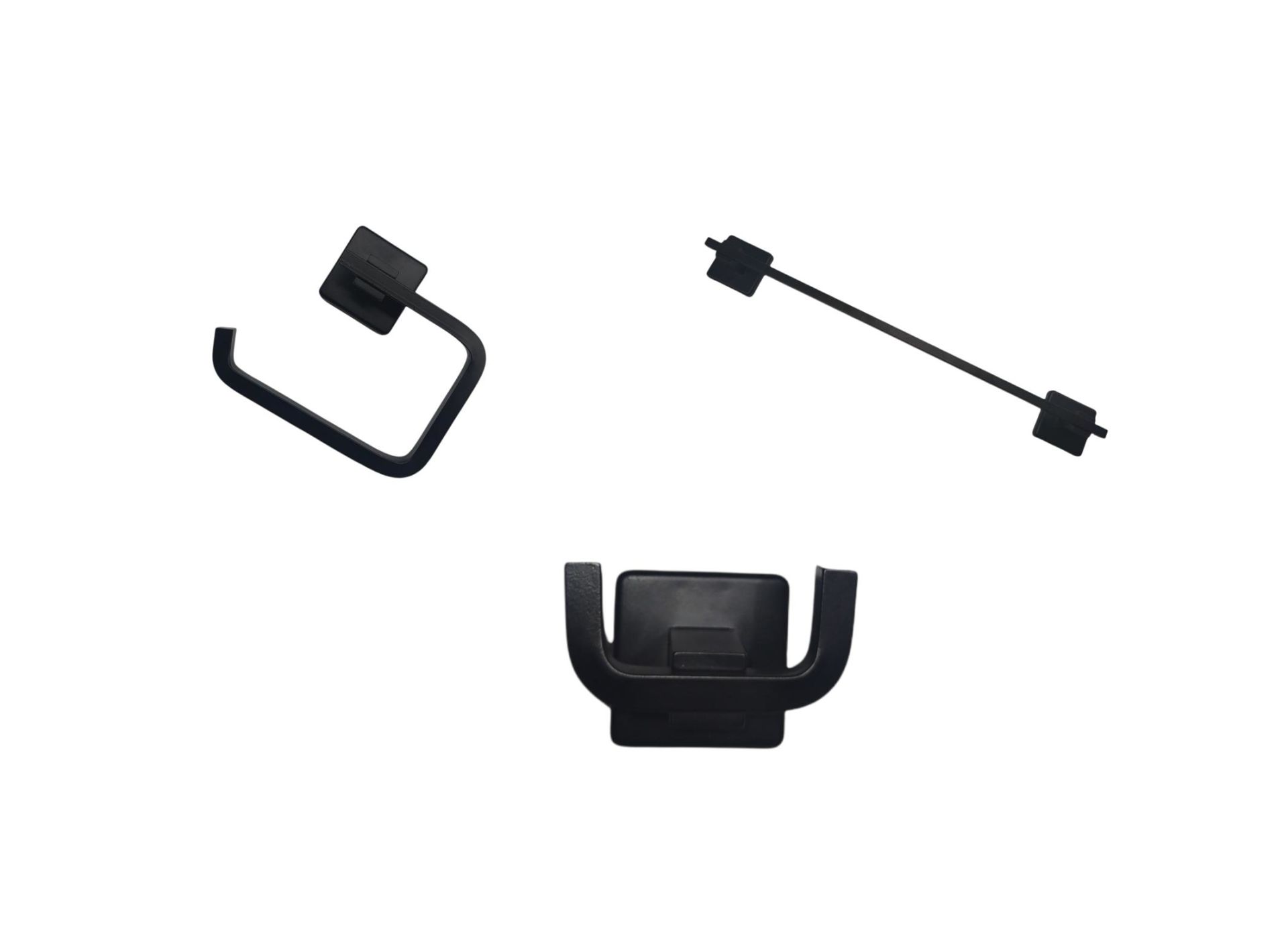 Dark Siyah Paslanmaz Duvara Monte Tuvalet Kağıtlığı,Havluluk,Askılı Set