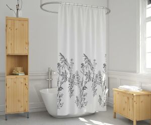 Banyo Perdesi 2x110x200 Çift Kanat Duş Perdesi Halka Hediyeli Duşakabin Perdesi 3389