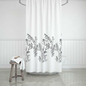 Banyo Perdesi 2x110x200 Çift Kanat Duş Perdesi Halka Hediyeli Duşakabin Perdesi 3389