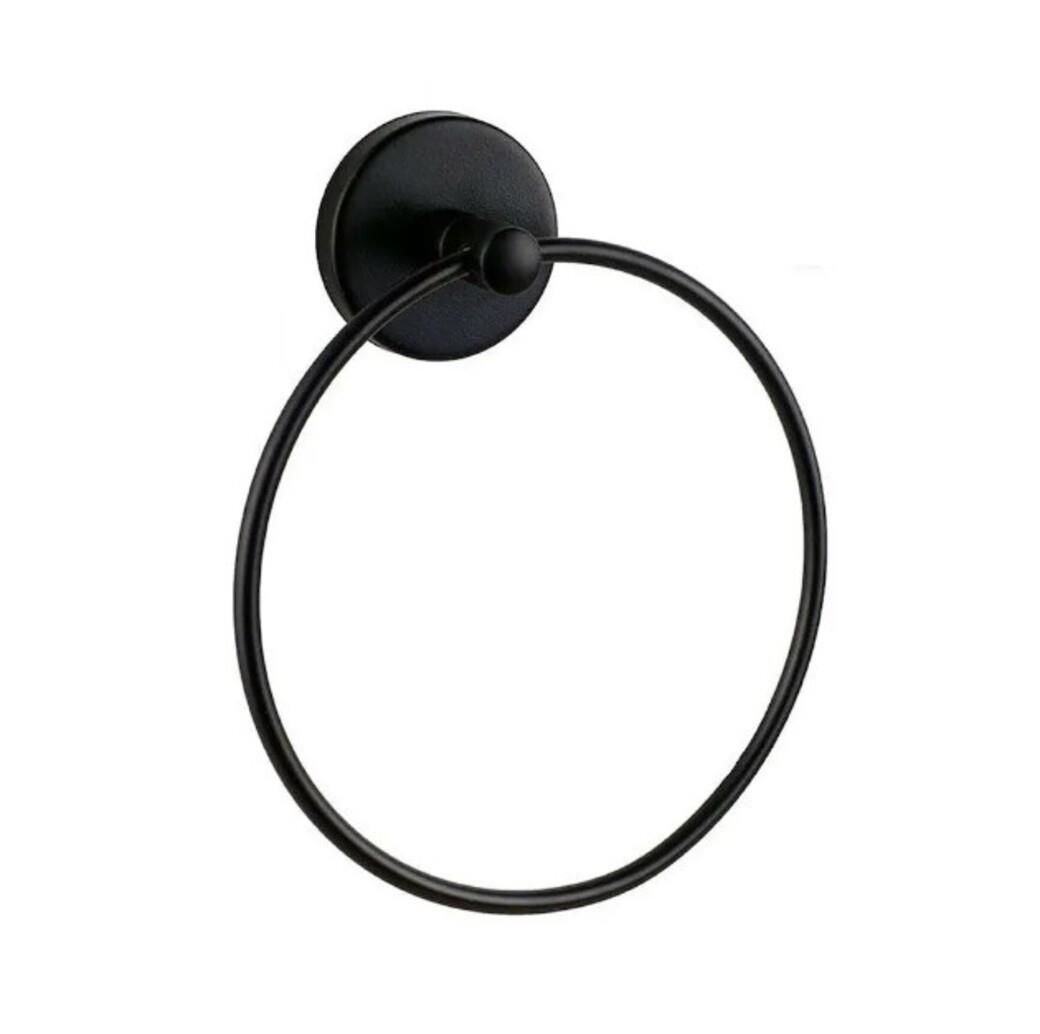Paslanmaz Yuvarlak Banyo Mutfak Havlu Askısı Havluluk Siyah