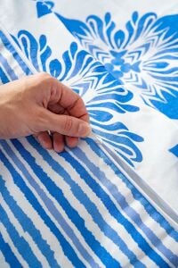 Mavi Çift Kişilik Nevresim Takımı Pamuklu Desenli Alaçatı Mavi 200x215 cm