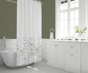 Zethome Tropik Banyo Duş Perdesi 8441 Tek Kanat 1x180X200