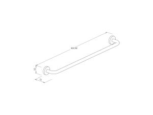 Yaşlı Ve Bedensel Engelli Tutunma Barı,Küvet Tutamağı Paslanmaz Krom Kalın Banyo Tutamağı 32Q 30cm