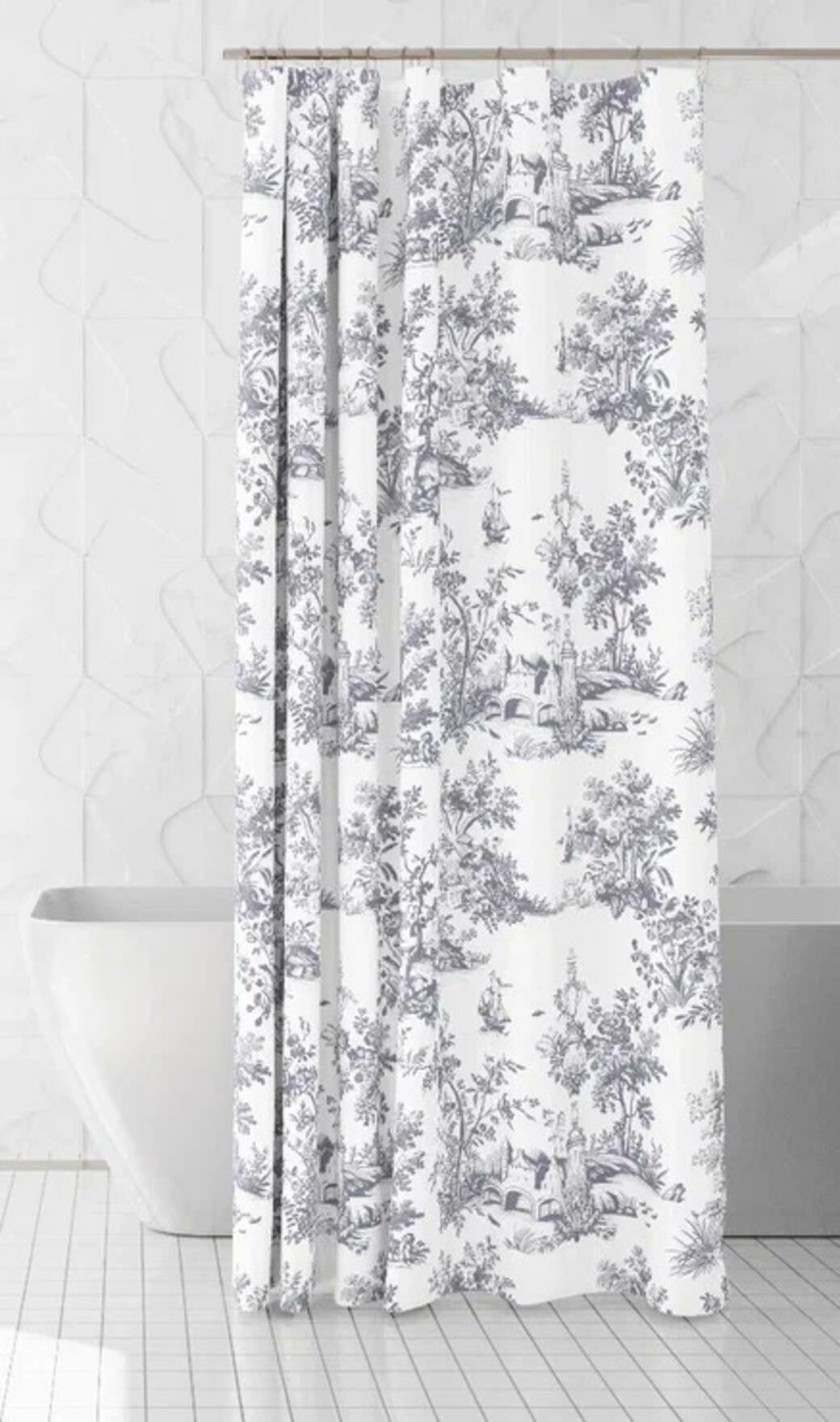 Banyo Perdesi 2x120x200 Çift Kanat Duş Perdesi Halka Hediyeli 4237