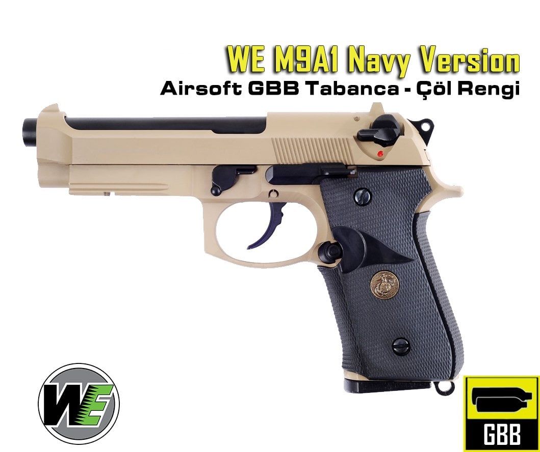 WE M9A1 Navy Version Airsoft GBB Tabanca - Çöl Rengi