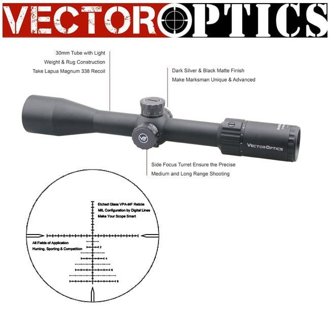 Vector Optics MARKSMAN 4-16x44 FFP Tüfek Dürbünü SCFF-25