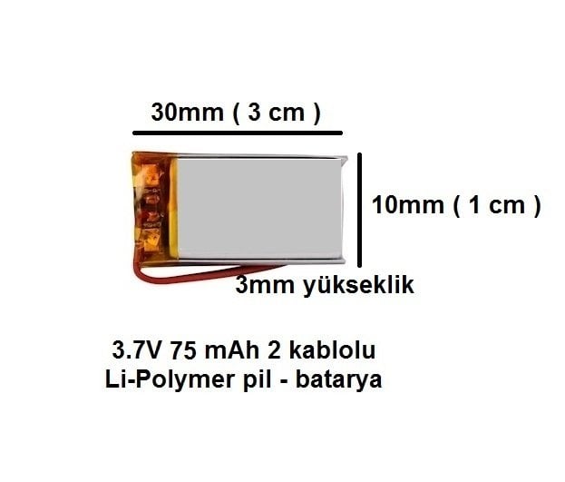 Bluetooth Kulaklık - Akıllı Saat - Bluetooth Aux için 3.7V Batarya - Pil