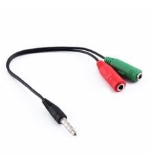 Aux Mikrofon Ses Kablosu Kulaklık Jack Çoklayıcı 3.5 mm Stereo