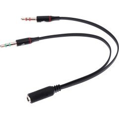 Kulaklık Mikrofon Ayırıcı Y Splitter Kablo 2 x 3.5 mm Stereo Kablo