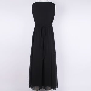 Siyah Şifon Uzun Abiye Kadın Elbise