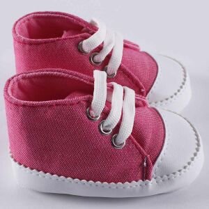 Kız Bebek Pembe Bağcıklı Ayakkabı