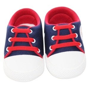 Erkek Bebek Laci Kırmızı İpli Bebek Ayakkabı