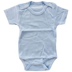 Erkek Bebek Çıtçıtlı Mavi Kısa Kol Body Zıbın
