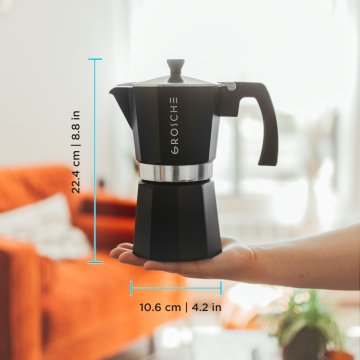 Grosche Milano Moka Pot Siyah 9 cup 450 ml