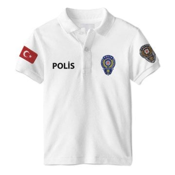 Polis Askeri Taktik Polo Yaka Kısa Kol Tişört Peç'li