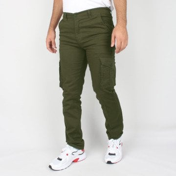 Haki Yeşili Askeri Desen Kargo Pantolon