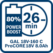 Bosch Şarj Seti GAL 18V-160 C + ProCORE 18V 8.0 Ah x 2 adet