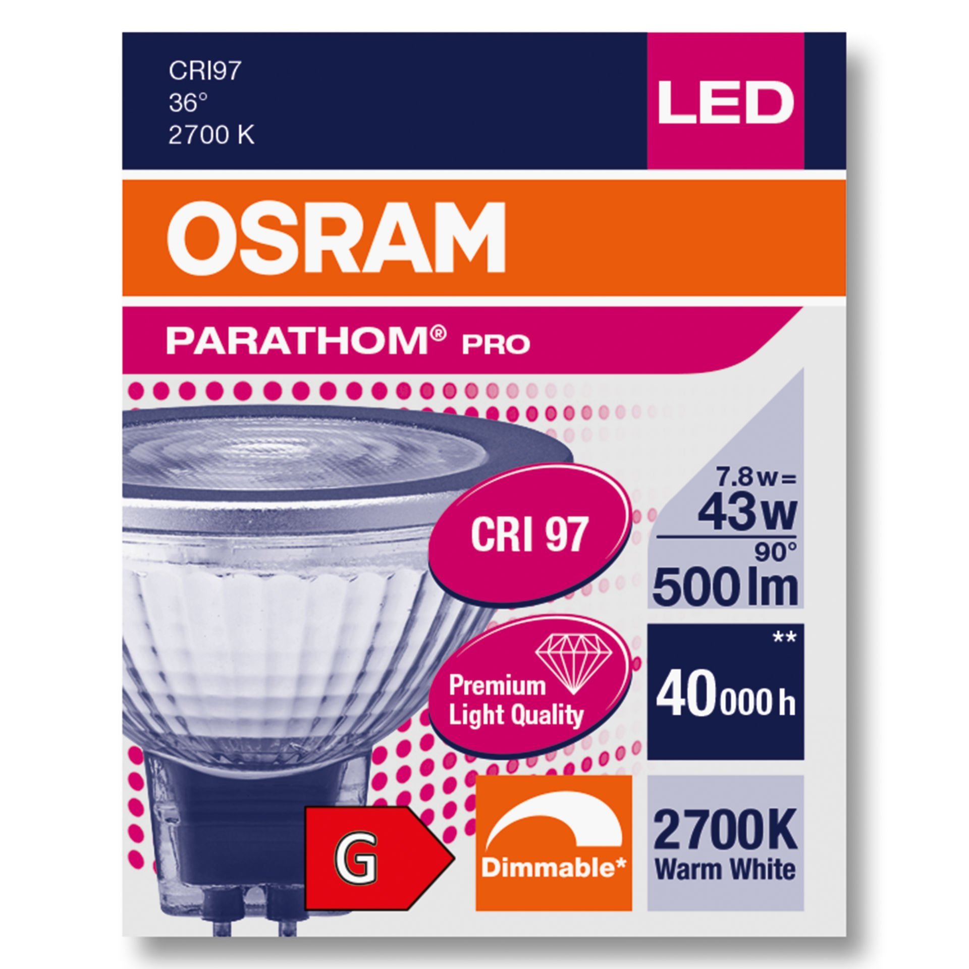 OSRAM PARATHOM 7.8W MR16 DİMMABLE 2700K (SARI) LED AMPUL