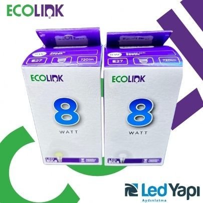 ECOLINK 8 WATT E27 LED AMPUL 720 LUMEN