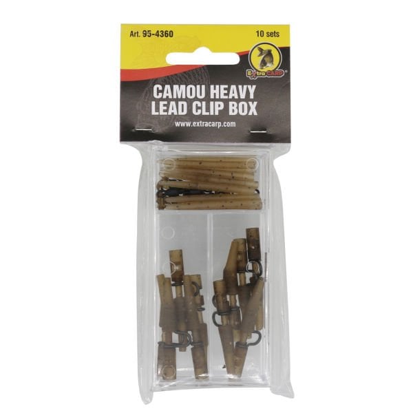 Camou Heavy Lead Clip Box 10 Sets
