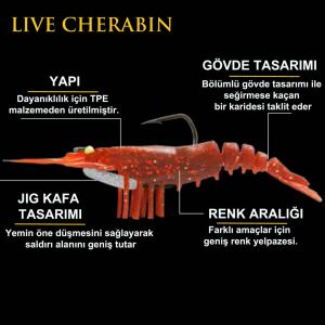 Zerek Live Cherabin 7 cm 7.4 Gr Silikon Karides Yem