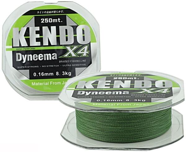 KENDO Dynema 4 Örgü 0,20 mm 250Mt (Green) Misina