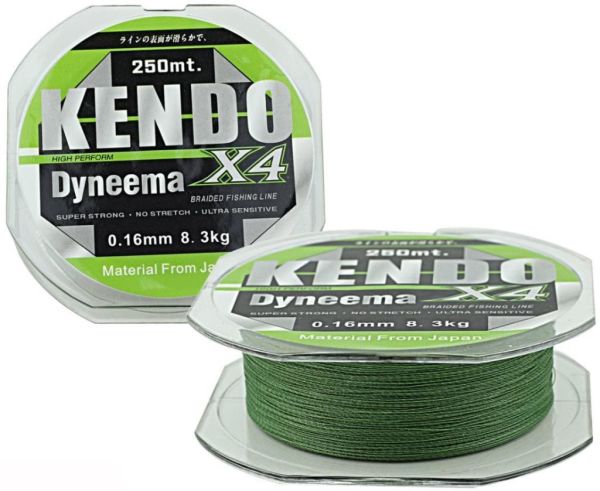 KENDO Dynema 4 Örgü 0,18mm 250Mt (Green) Misina