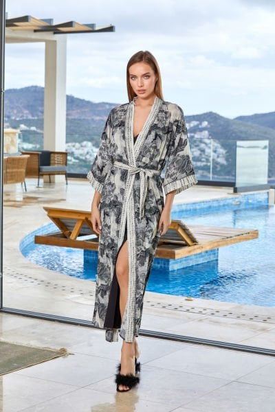 Desenli Uzun Kimono Sabahlık CossybyAqua 24567