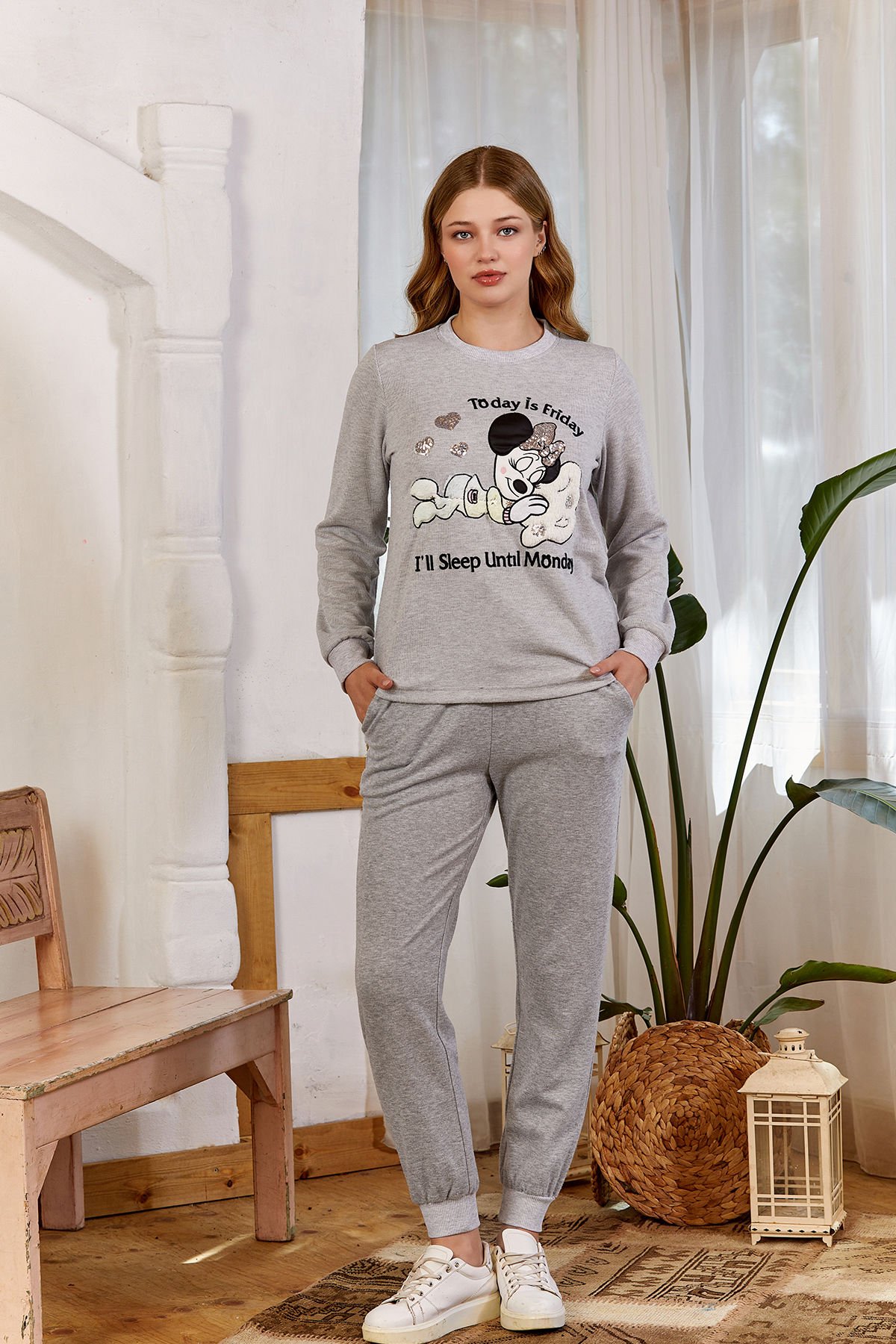 Baskı Detaylı Pijama Takımı Cossy by Aqua 24023