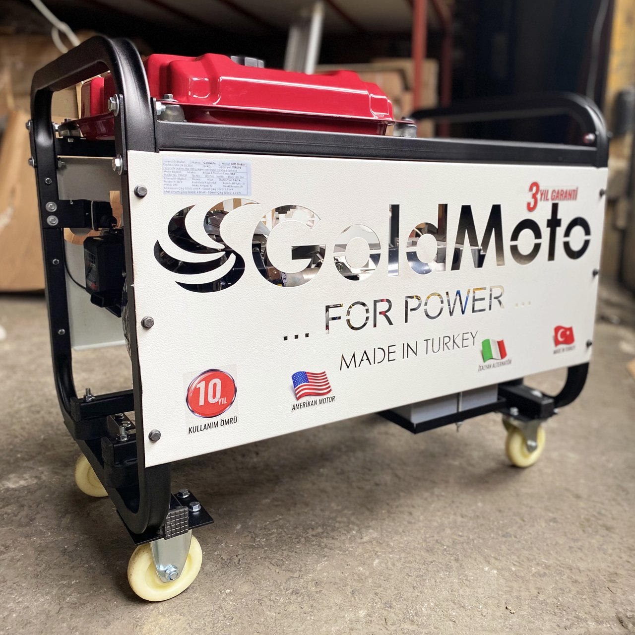 GoldMoto GM5.5BJBSE Benzinli Jeneratör 5.9kVA Monofaze Marşlı