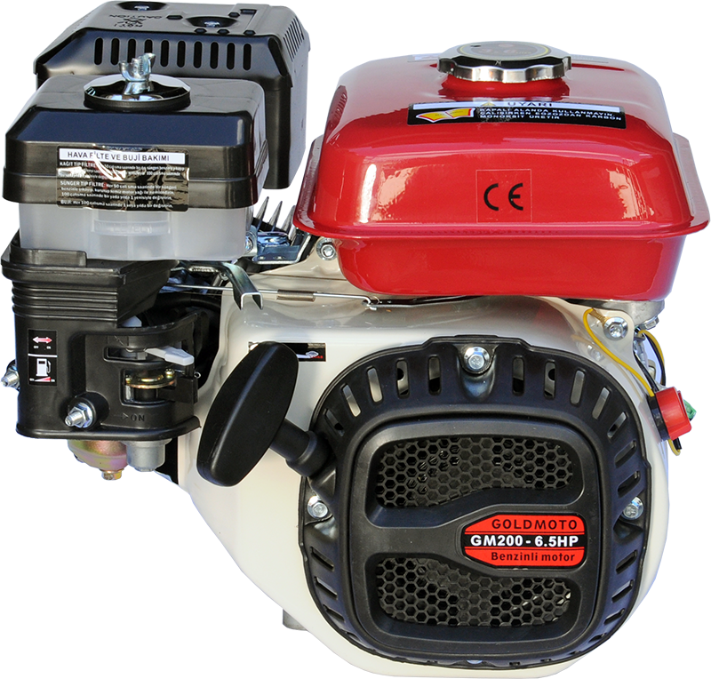 Benzinli Motor 6.5 Hp İpli Krank Mili Kamalı GM200