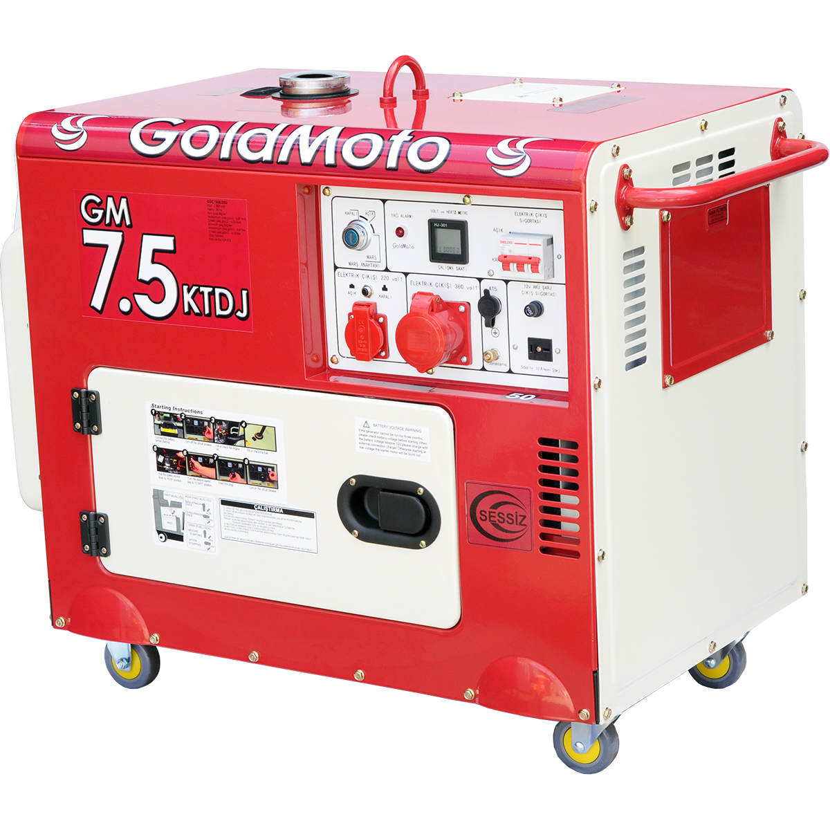 GoldMoto GM7.5KTDJ Dizel Jeneratör 6.9Kva Trifaze Marşlı Kabinli