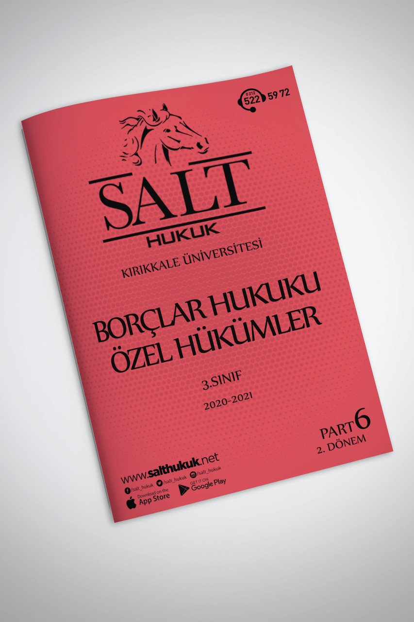 Borçlar Özel Hukuku 2. Dönem Part-6 (2020-2021)-KKÜ-Konu Anlatım Kitapçığı