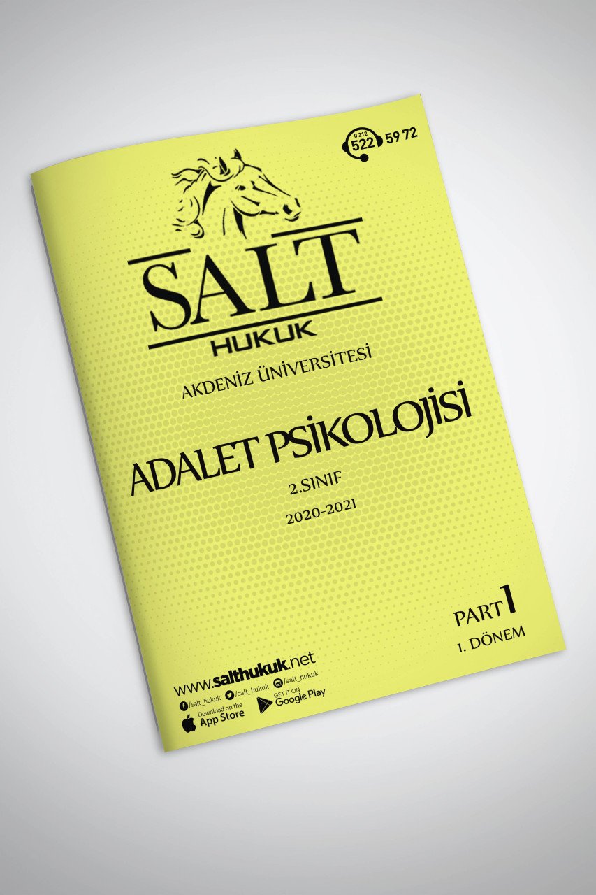 Adalet Psikolojisi1.Dönem Part-1 (2020-2021)-AKHF-Konu Anlatım Kitapçığı