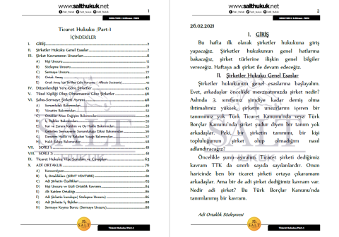 Ticaret Hukuku 2. Dönem Part-1 (2020-2021)-KKÜ-Konu Anlatım Kitapçığı