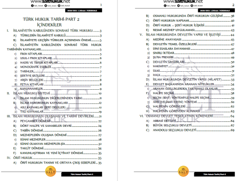 Türk Hukuk Tarihi 1. Dönem Part-2 (2020-2021)-KKÜ-Konu Anlatım Kitapçığı