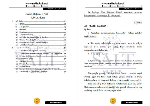 Ticaret Hukuku-1 2. Dönem Part-1 (2020-2021)-AKHF-Konu Anlatım Kitapçığı