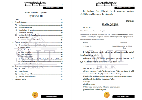 Ticaret Hukuku-2 2. Dönem Part-1 (2020-2021)-AKHF-Konu Anlatım Kitapçığı