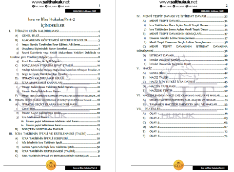 İcra ve İflas Hukuku 1. Dönem Part-2 (2020-2021)-KKÜ-Konu Anlatım Kitapçığı