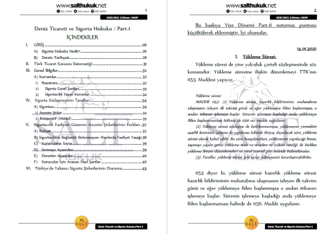 Deniz Ticaret Sigorta 2. Dönem Part-1 (2020-2021)-AKHF-Konu Anlatım Kitapçığı