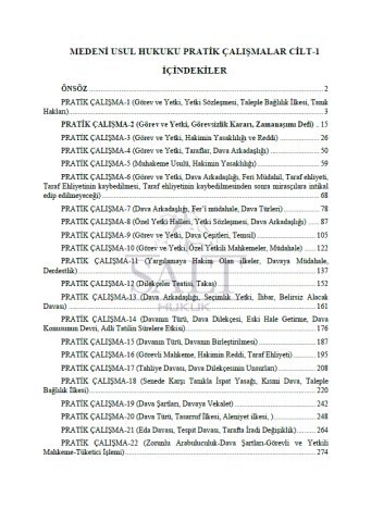 Medeni Usul Hukuku Konu Anlatımlı ve Çözümlü Pratik Çalışmalar Cilt-1