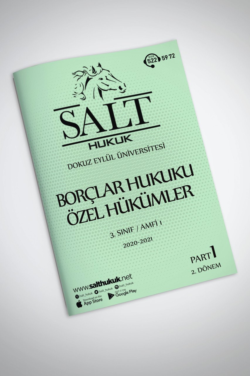 Borçlar Özel Hukuku Amfi 1 2. Dönem Part-1 (2020-2021)-DEÜ-Konu Anlatım Kitapçığı