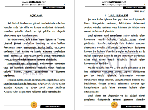 Medeni Usul Hukuku 1. Dönem Part-4 (2020-2021)-AKHF-Konu Anlatım Kitapçığı