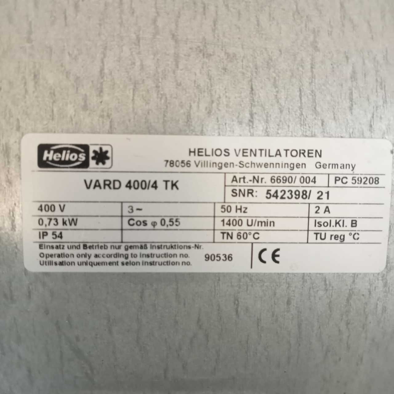 HELIOS VARD 400/4 TK KARMA AKIŞLI FAN