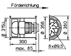 Helios VARD 315/2/2 TK Karma Akışlı Fan