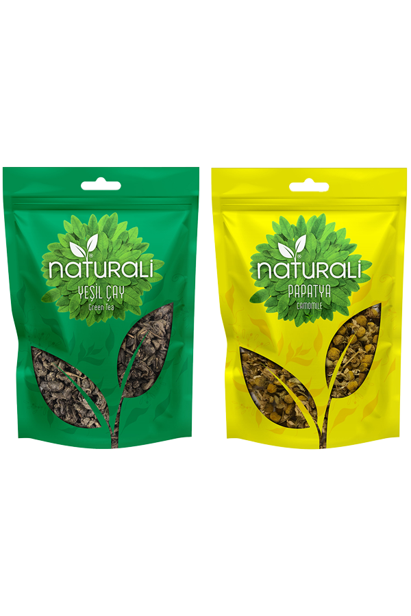 Naturali Rahatlama Çay Paketi - Papatya Çayı 50 Gr - Yeşil Çay 100 Gr