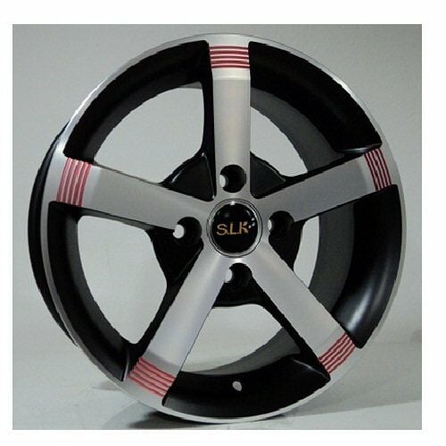 Slk SLK 2006 5.5x13inç 4x100 Mat Black Machined Red Çelik Jant