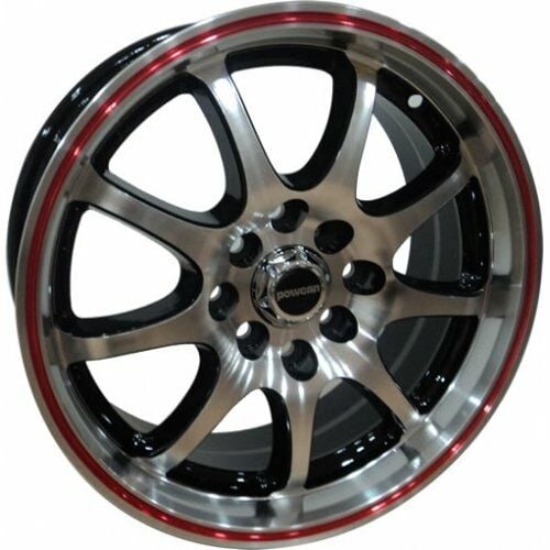 Powcan BK 195 6x14inç 4x108 BLACK MACHINED RED ÇELİK JANT