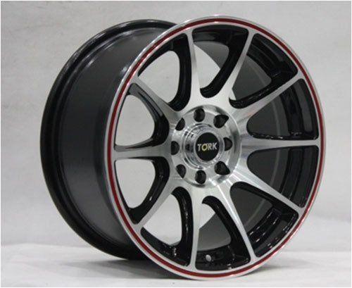 Megatork TORK 7100 8x15inç 4x100/108 BLACK MACHINED + RED ÇELİK JANT